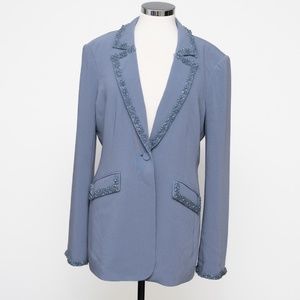 Cinq A Sept. Beaded Crepe Kayden Blazer.